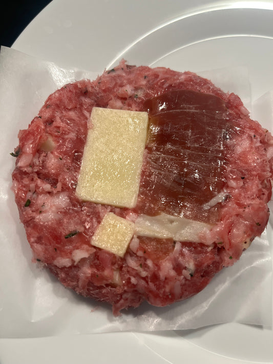 Burger de cerdo con parmesano y jamón serrano
