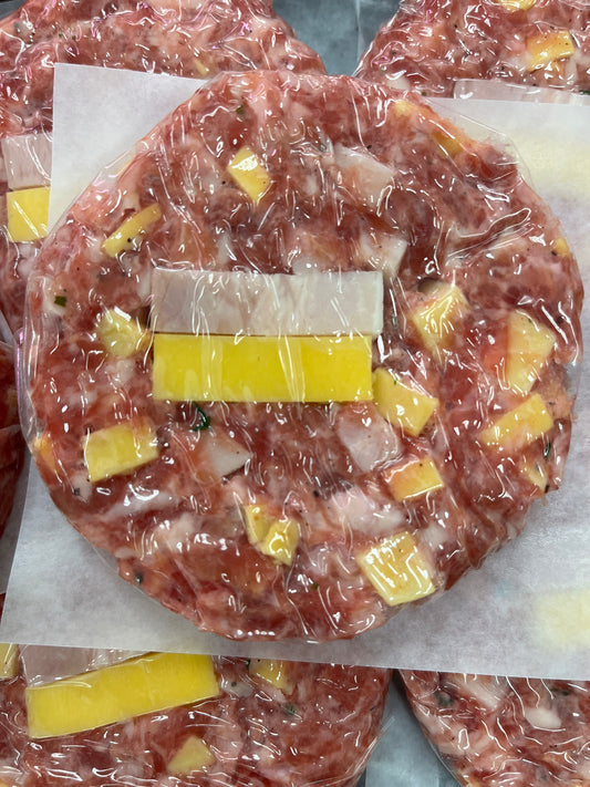 Burger cerdo, beicon y cheddar